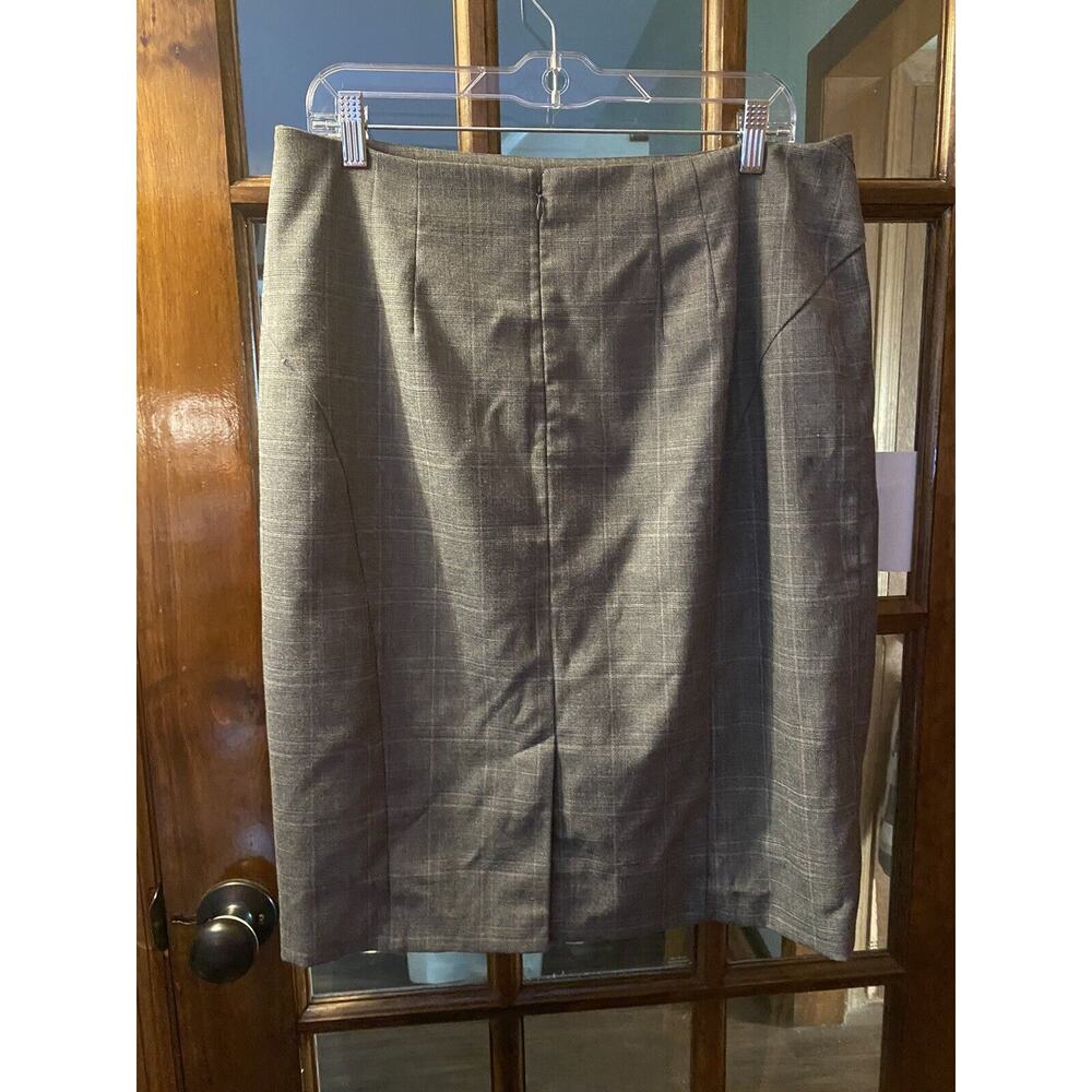 Ann Taylor Skirt Womens 14 Gray Pencil Pleated Career Grey Ladies Classic - Picture 2 of 6
